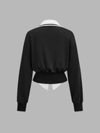 Blouse Courte Cécilia à Col Contrasté, vue 3