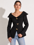 Blazer Colette Épaules Dénudées à Grand Revers, vue 3