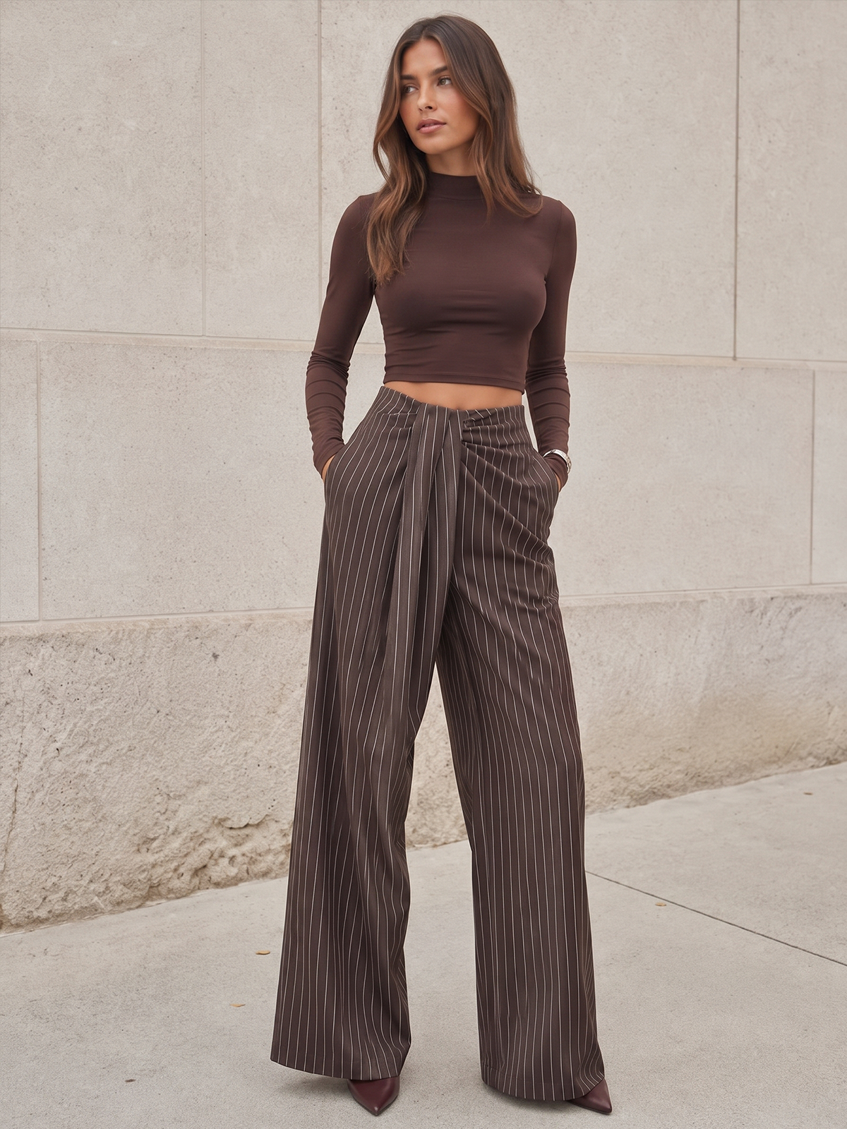 Pantalon Large Armande à Rayures Tennis, vue 4