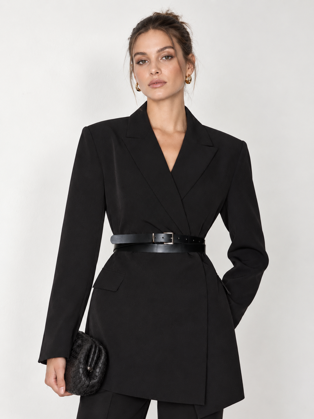 Blazer Ceinturé Éléonore à Revers, vue 1