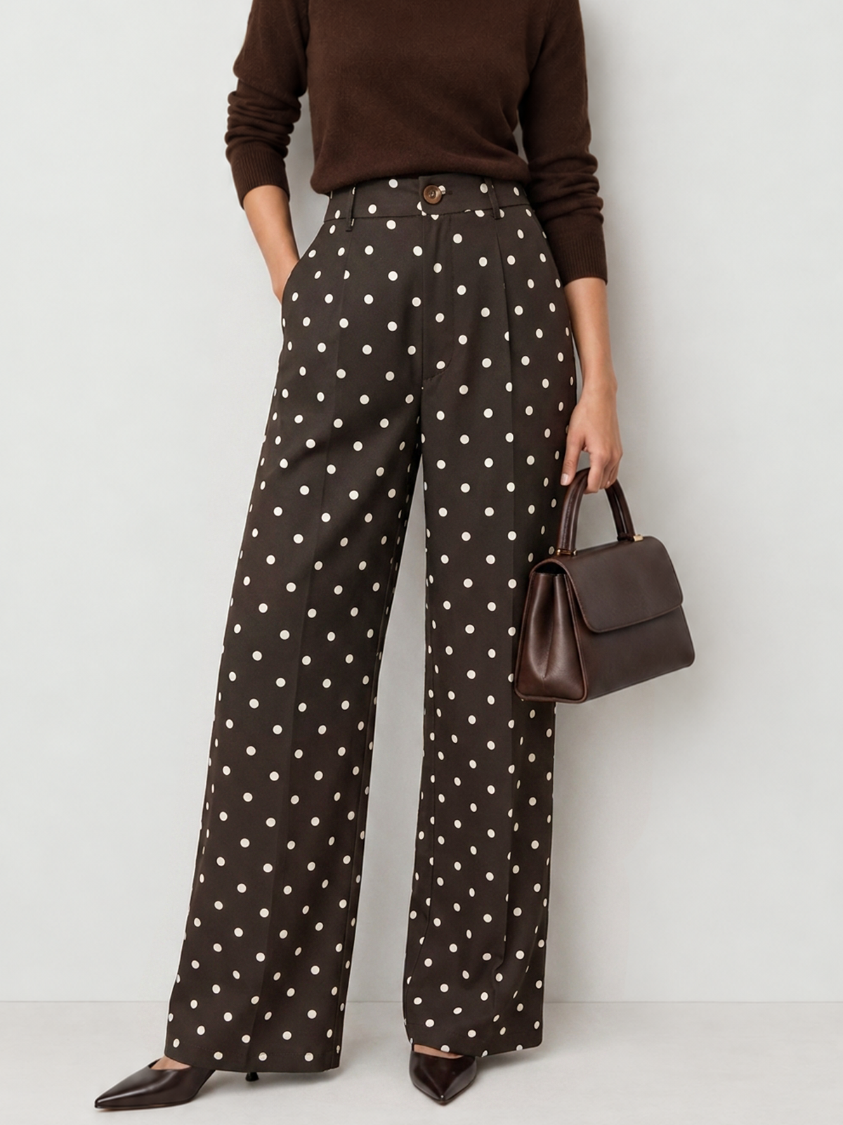 Pantalon Droit Dorothée à Pois, vue 1