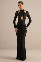 Robe longue Séraphine noire noir, vue produit 3