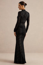 Robe longue Séraphine noire noir, vue produit 2