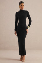 Robe longue Héloïse noir, vue produit 3