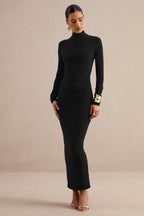 Robe longue Héloïse noir, vue produit 4