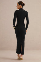 Robe longue Héloïse noir, vue produit 2