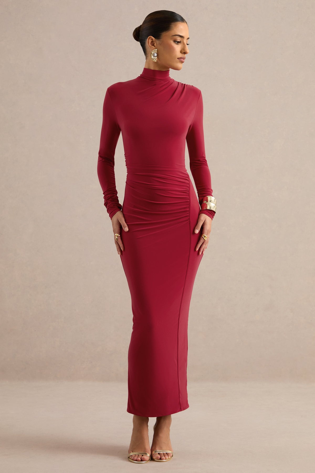 Robe longue Héloïse rouge, vue produit 5
