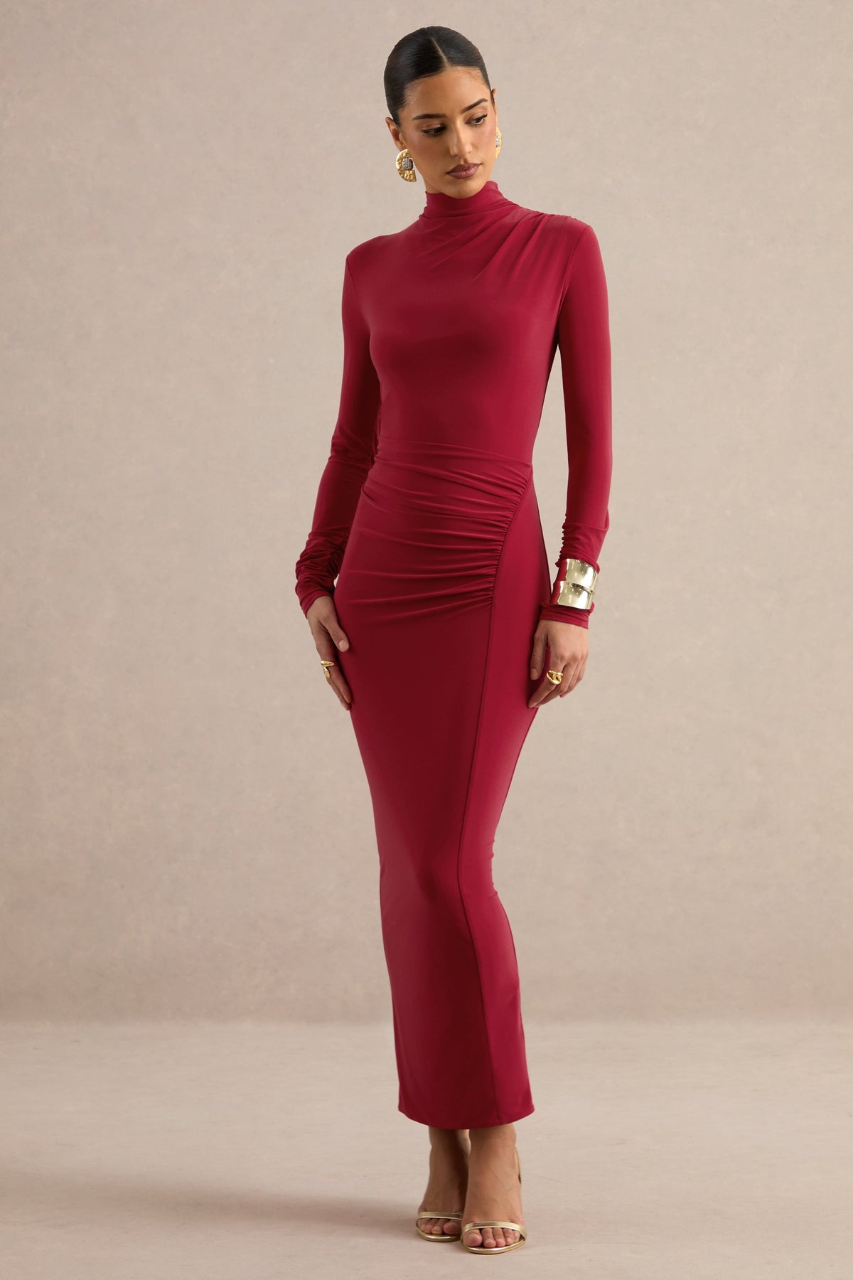 Robe longue Héloïse rouge, vue produit 3