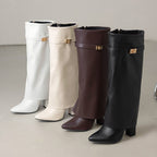 Bottes Hautes Zénaïde à Revers Bijou — simili cuir abricot, vue 6