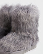 Boots moelleuses en fausse fourrure Fanette — Gris, packshot vue complémentaire