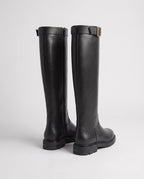 Bottes cavalieres a plateforme en simili Radegonde Noir — packshot, second angle