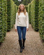 Bottes cavalieres plates en simili Ysabeau Noir — portées en situation