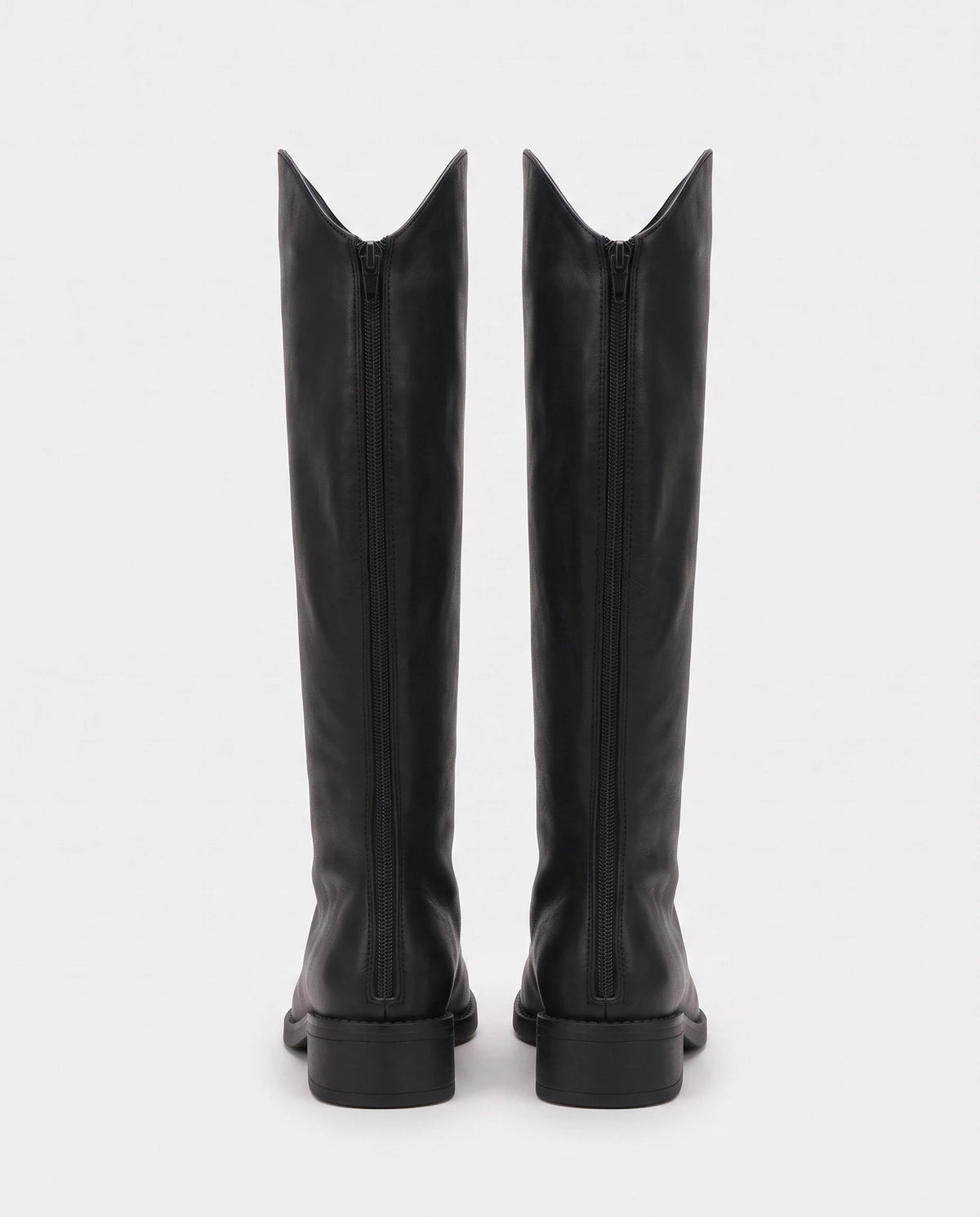 Bottes cavalières plates à découpe V Cateline — Noir, packshot vue complémentaire