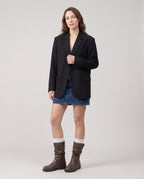 Bottes mi-mollet slouchy en simili Almire Brun Vieilli — portées en pied