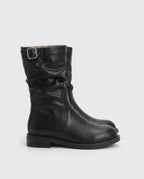 Bottes mi-mollet slouchy en simili Almire Noir — packshot, second angle