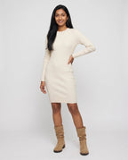 Bottes mi-mollet slouchy en suedine Fulvie Camel — portées en pied