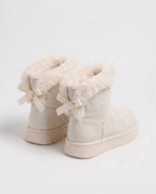 Bottes de neige à nœud et col fourrure Opaline — Blanc, packshot vue complémentaire