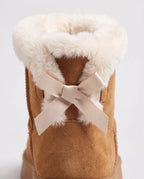 Bottes de neige à nœud et col fourrure Opaline — Camel, packshot vue complémentaire