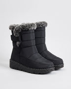 Bottes de neige matelassées imperméables Astride — Noir, paire en packshot studio