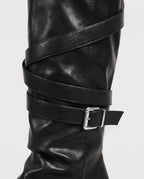 Bottes à sangles croisées et plateforme Judicaëlle — Noir, packshot vue complémentaire
