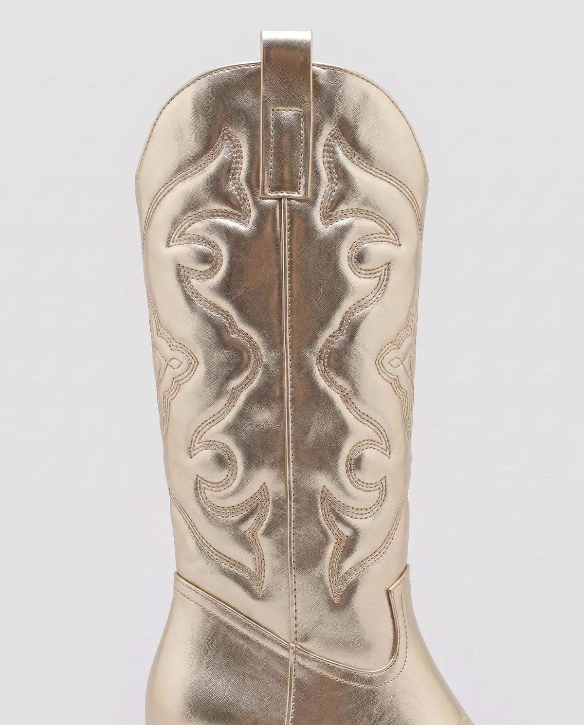 Bottes santiags mi-mollet en simili Artémise Doré — packshot, second angle