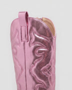 Bottes santiags mi-mollet en simili Artémise Rose Bonbon — packshot, second angle