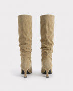 Bottes slouch à talon kitten Vérane — Beige, packshot vue complémentaire