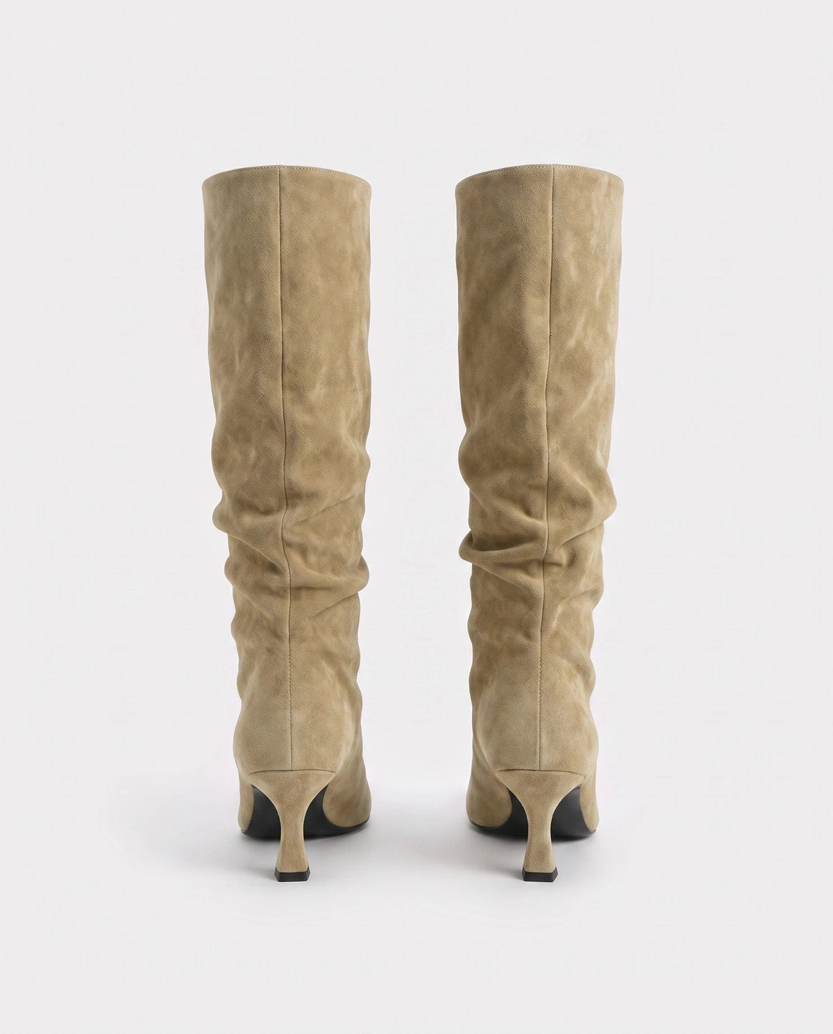Bottes slouch à talon kitten Vérane — Beige, packshot vue complémentaire