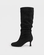 Bottes slouch à talon kitten Vérane — Noir, packshot vue complémentaire
