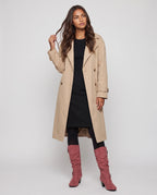 Bottes slouchy à boucles anneau en suédine Isadora — Vieux Rose, portées en plein pied studio