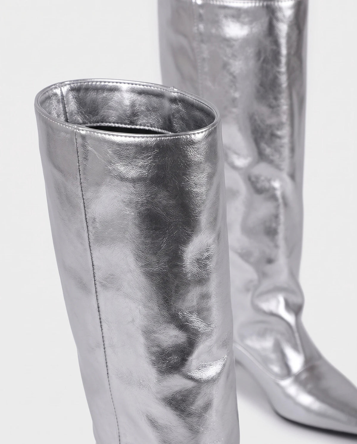 Bottes souples à petit talon en simili Paulette — Argent, packshot vue complémentaire
