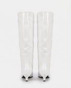 Bottes souples à petit talon en simili Paulette — Blanc, packshot vue complémentaire