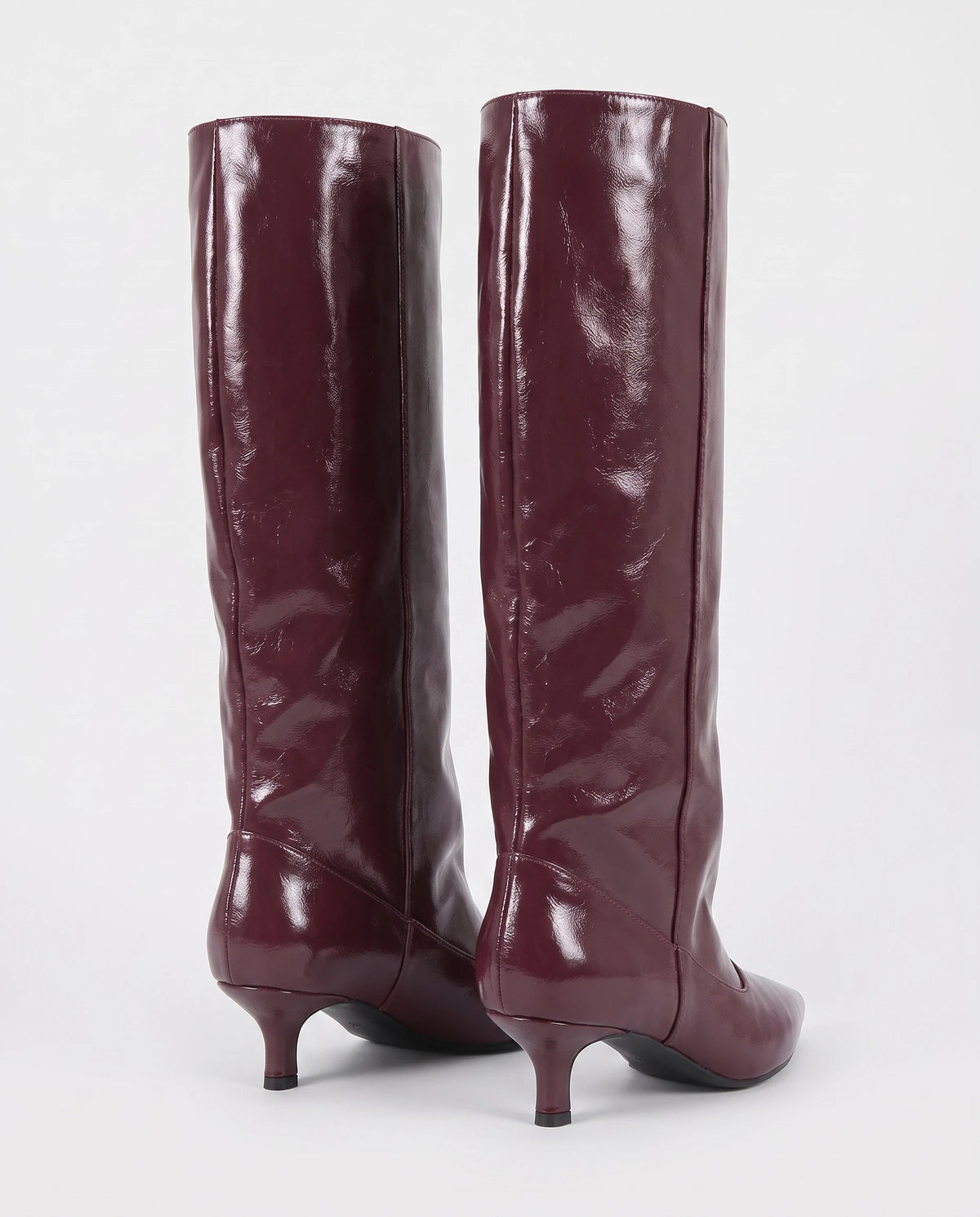 Bottes souples à petit talon en simili Paulette — Bordeaux, packshot vue complémentaire