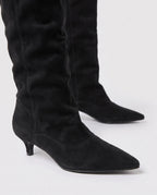 Bottes souples à petit talon en suédine Bernadette — Noir, packshot vue complémentaire