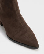 Bottines chaussette plates à bout pointu Célinie — Brun, packshot vue complémentaire