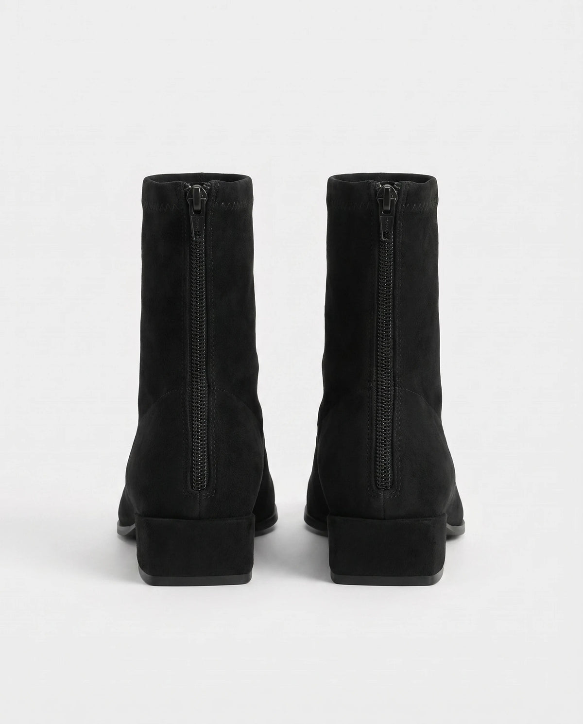 Bottines chaussette plates à bout pointu Célinie — Noir, packshot vue complémentaire