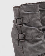 Bottines compensées à boucles en suédine Ermeline — Gris, packshot vue complémentaire