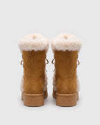 Bottines fourrées à lacets en suédine Toinette — Camel, packshot vue complémentaire