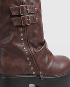 Bottines plateforme à guêtre zippée Urielle — Brun, packshot vue complémentaire