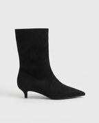 Bottines pointues à talon kitten Nathalène — Noir, packshot vue complémentaire