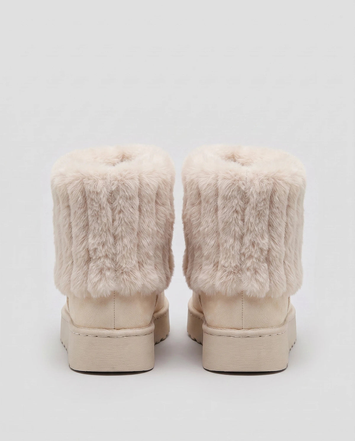 Bottines de neige à col fourrure et plateforme Yolène — Crème, packshot vue complémentaire