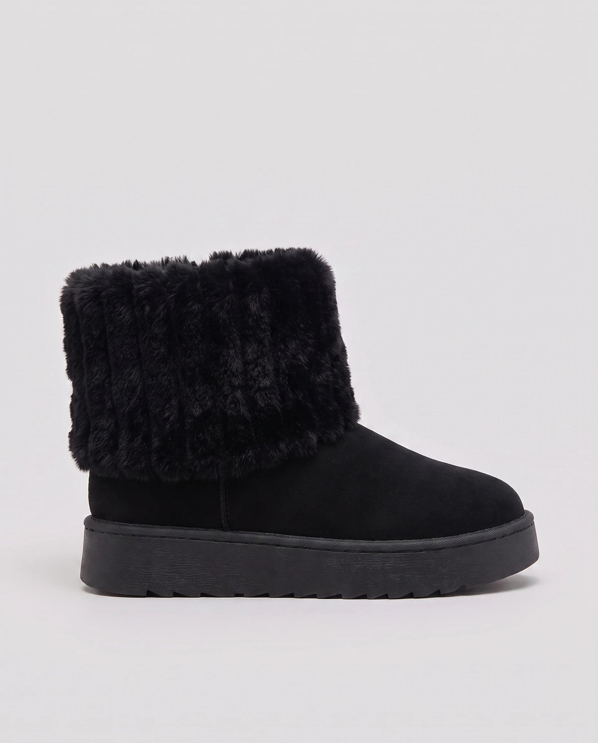 Bottines de neige à col fourrure et plateforme Yolène — Noir, packshot vue complémentaire