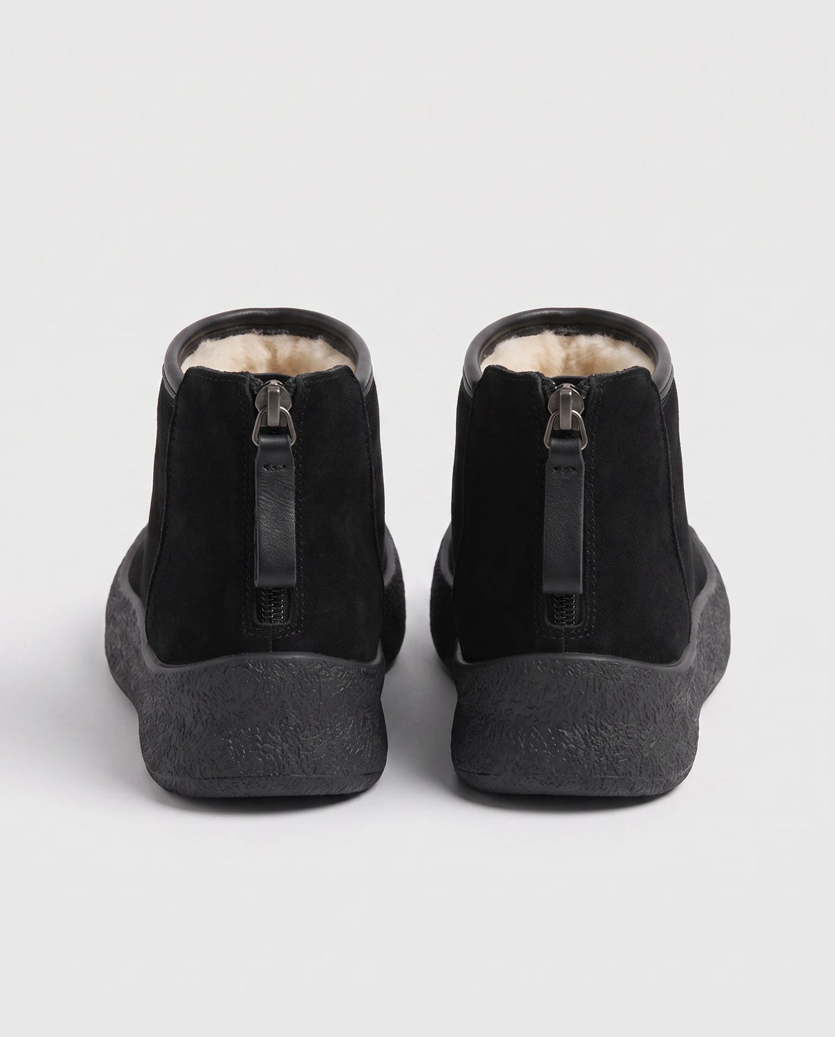 Bottines de neige plates à zip dos Clarine — Noir, packshot vue complémentaire