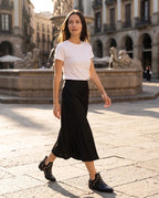 Bottines western à œillets cloutés Azélie — Noir, portées en situation