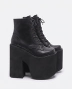 Bottines plateforme XXL lacées Zénobie — Noir, packshot vue complémentaire