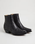 Bottines western à bout pointu en simili Mathurine Noir — packshot studio