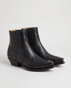 Bottines western à bout pointu en simili Mathurine Noir — packshot studio