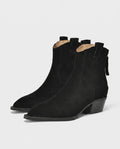 Bottines western en suédine Quiterie — Noir, paire en packshot studio