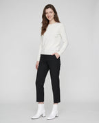 Bottines zippées en simili brillant Reine — Blanc, portées en plein pied studio