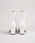 Bottines zippées en simili brillant Reine — Blanc, packshot vue complémentaire
